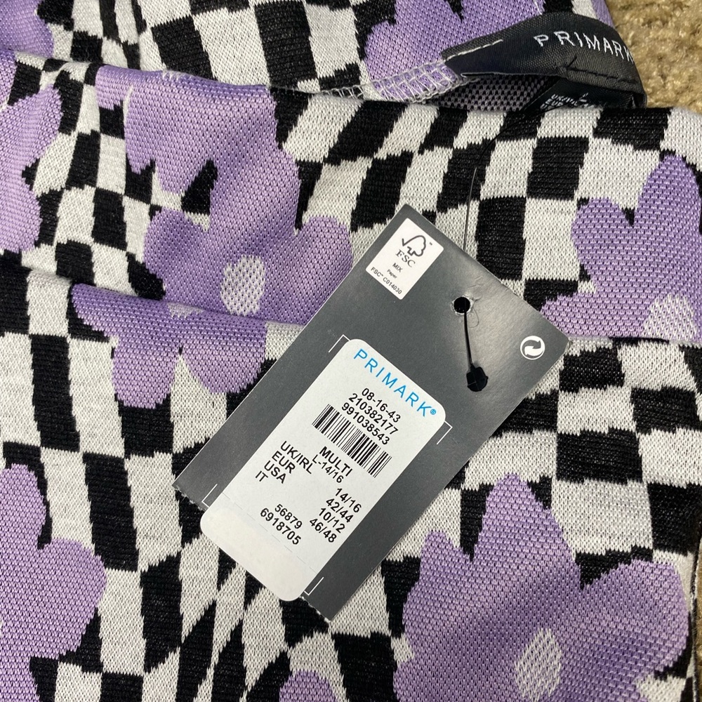 Flower and checker print pants